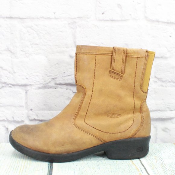 Keen Shoes - Keen Tyretread Brown Leather Slip On Chelsea Ankle Booties Size 7.5